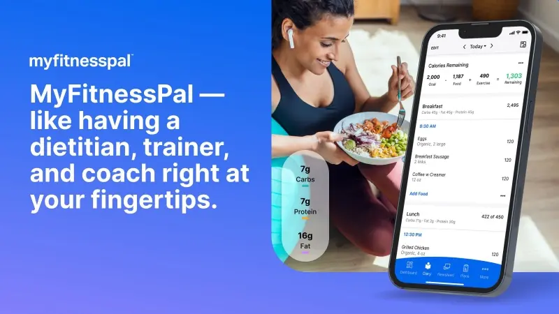 MyFitnessPal - like having a dietitian, trainer, and coach right at your fingertips.